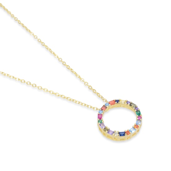 Luxenter hrius-halsband i 925 sterlingsilver och flerfärgade zirkoner med 18 karats gulguldplätering - Image 5