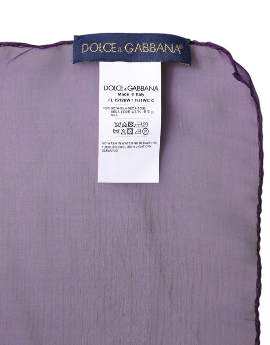 Silk Scarf Purple Accessory - Image 4