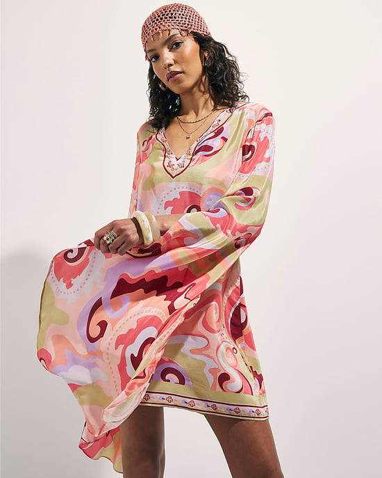 River Island Womens Mini Tunic Dress Petite Orange Terry De Havilland - Image 1