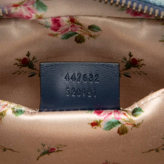 Begagnad Liten GG Marmont Matelassé Denim Pearly Crossbody - Image 6