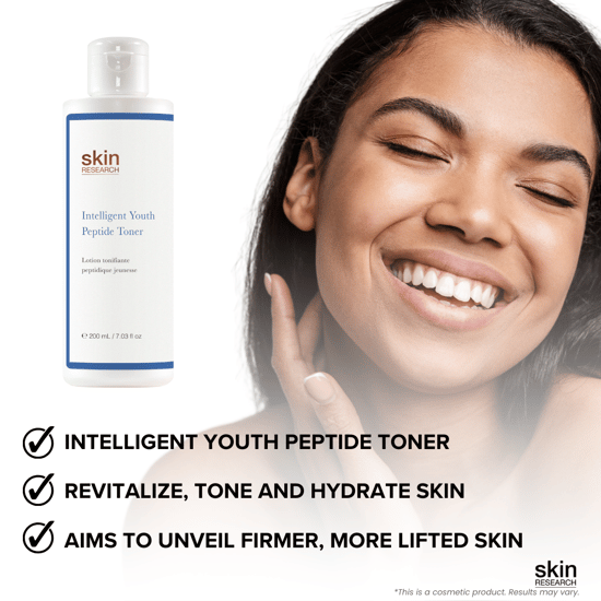 Skin Research Youth Peptide Anti-Ageing Toner 200ml for Loss of Firmness, Fine Lines, Wrinkles - Image 3