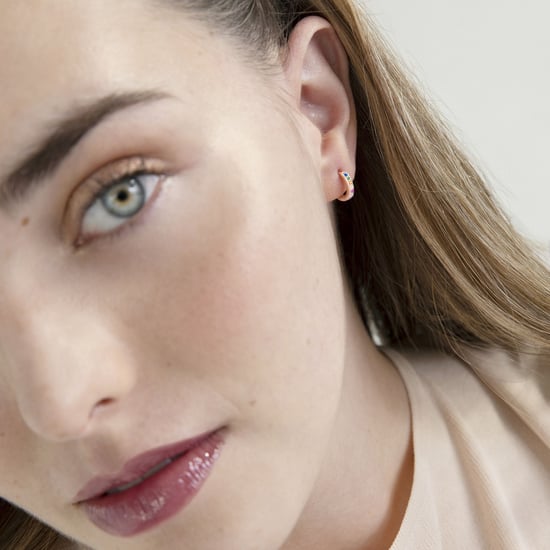 Luxenter leofcar örhängen i 925 sterling silver och flerfärgade zirkoner med 18kt roséguldpläterad yta - Image 2