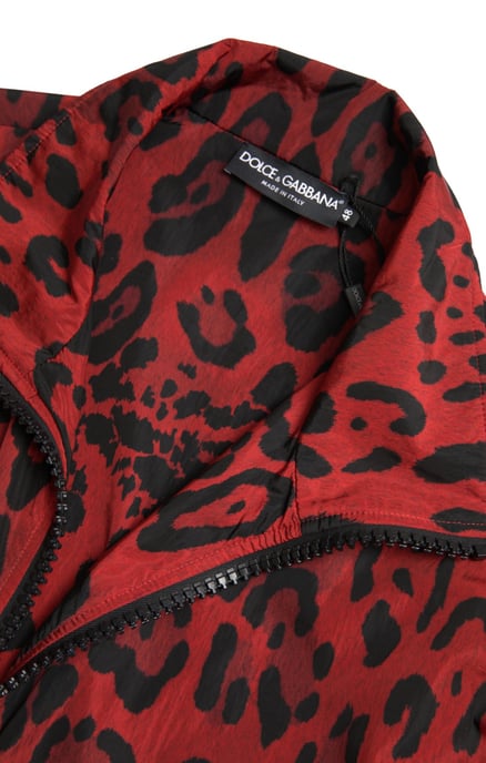 Leopardmönstrad Träningsjacka Rödsvart Stil - Image 6