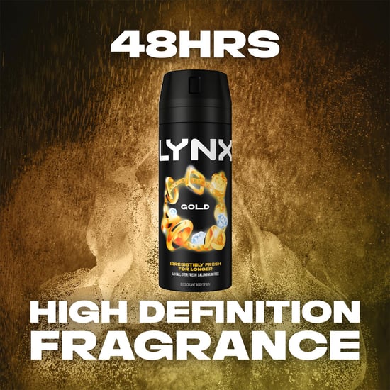 Lynx Body Spray Gold 48-H High Definition Fragrance Deo For Men, 150ml - Image 2