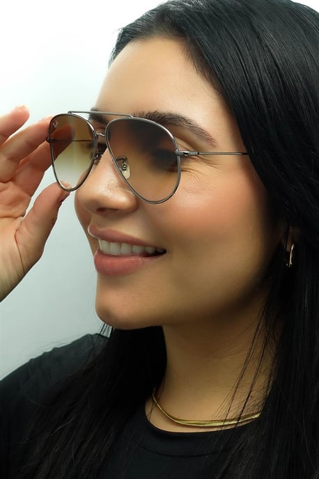 Ray-Ban Aviator Unisex Gunmetal Brun Gradient RB0101S Aviator Reverse - Image 5