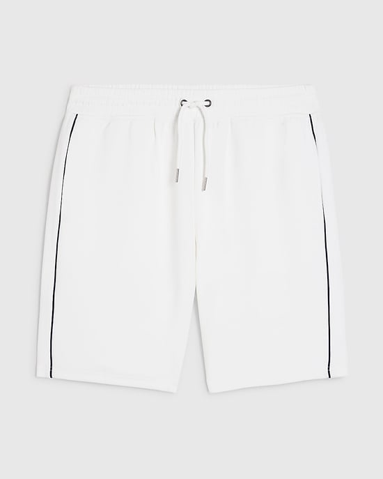 River Island Mens Shorts White Slim Fit Textured Tipped Elasticated - Image 6