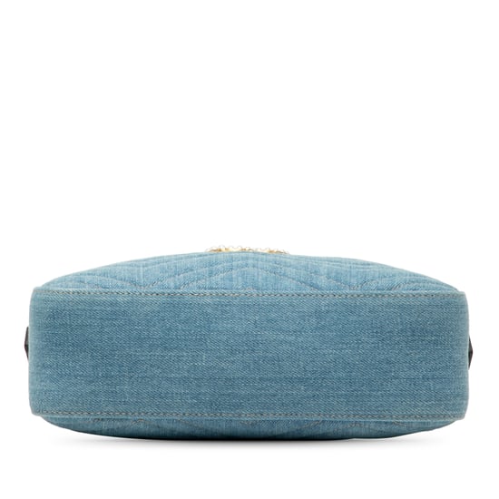 Begagnad Liten GG Marmont Matelassé Denim Pearly Crossbody - Image 3