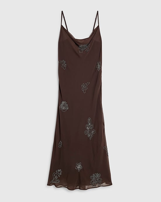 River Island Womens Maxi Dress Brown Beading Embellished Sleeveless - Image 6