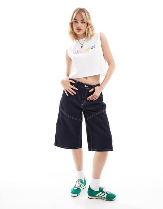 Wrangler färgglad logoväst i vitt - Image 4