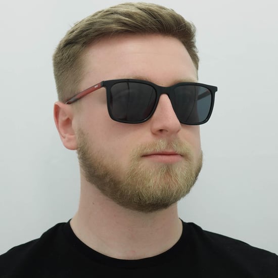 Hugo by Hugo Boss Square Mens Black Red Grey Sunglasses - Image 5
