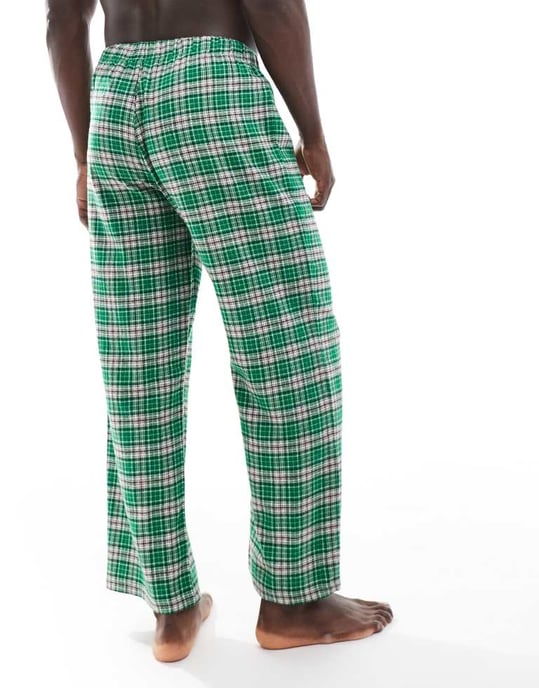 ASOS DESIGN loungingbyxor i grön rutigt - Image 4