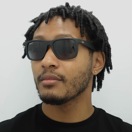 Ray-Ban Sunglasses Justin 4165 622/T3 Black Rubber Grey Gradient Polarized - Image 5