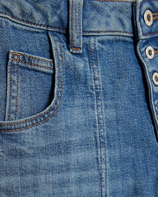 River Island Womens Wide Leg Jeans Blue Pocket Front - Image 5