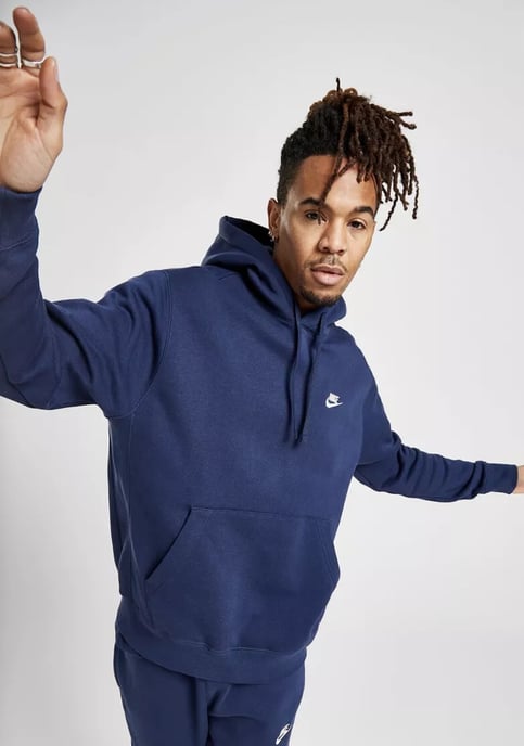 Nike Navy Club Fleece Pullover Hoodie - Image 3