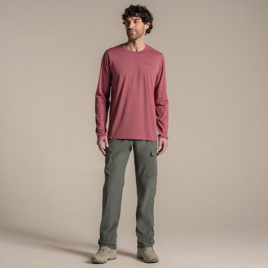 Craghoppers Heren Abel Nosilife T-shirt met lange mouwen (Atlas Rood) - Image 1