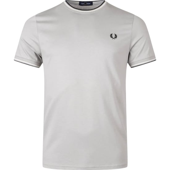 Fred Perry Twin Tipped T-Shirt In LimeStone Grey - Image 1