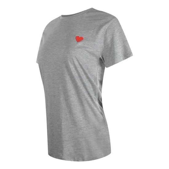 Love Moschino T-shirt Met Klein Rood Hartje-logo In Grijs - Image 2
