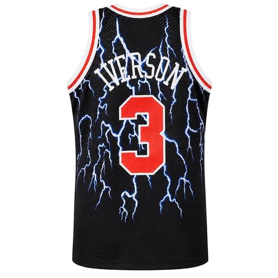 Mitchell & Ness NBA Philadelphia 76ers Lightning Jersey 3 Iverson Mens Black Vest - Image 2