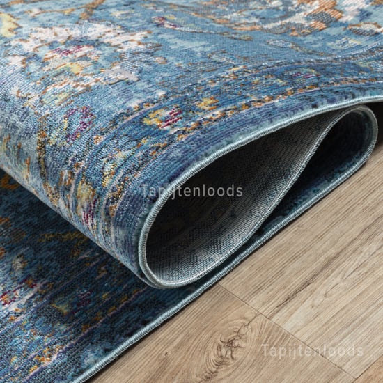 Muratap Picasso sarough vintage vloerkleed blauw laagpolig- 160x230 cm - Image 5