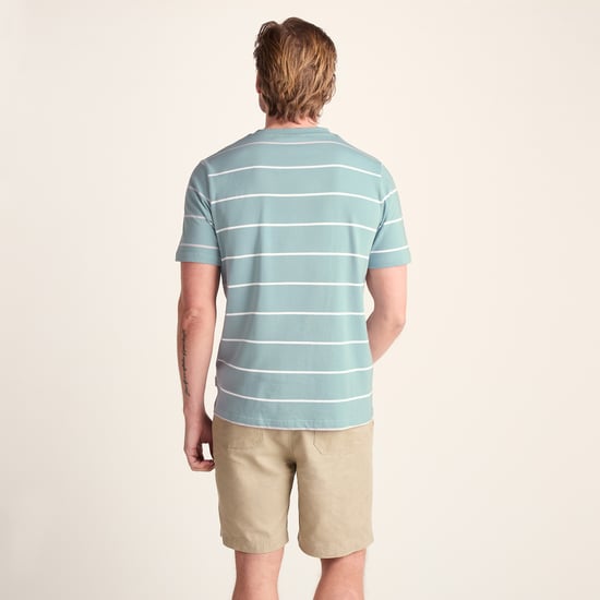 Morar Mens 100% Cotton Supersoft T-Shirt - Summer Sky Stripe - Image 2