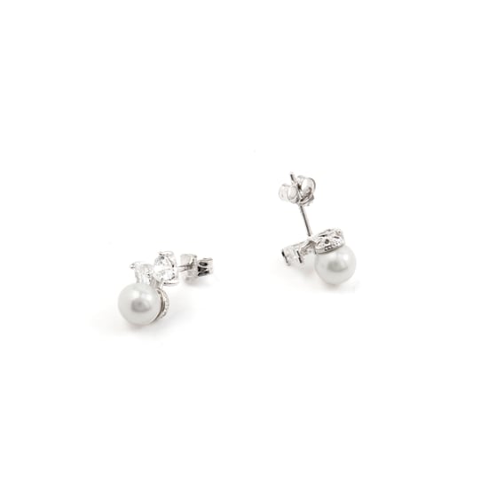 Luxenter Theria 925 Sterling Silver och Vit Rhodiumpläterad Pärla Örhängen - Image 4