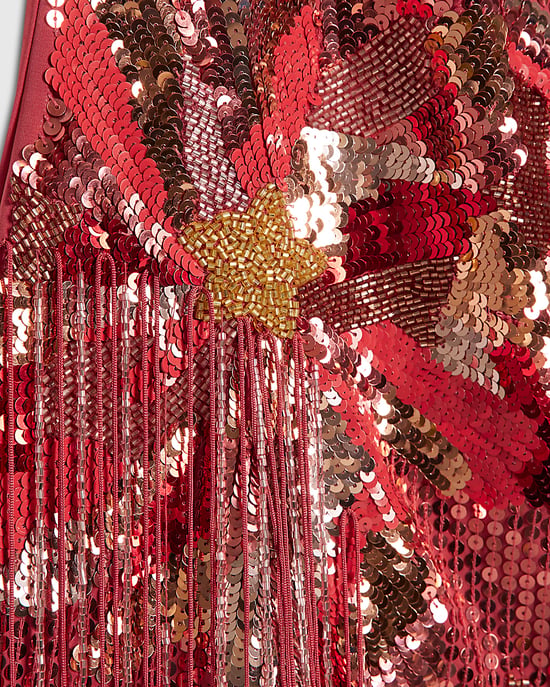 River Island Womens Mini Dress Pink Sequin Tassel Terry De Havilland - Image 5