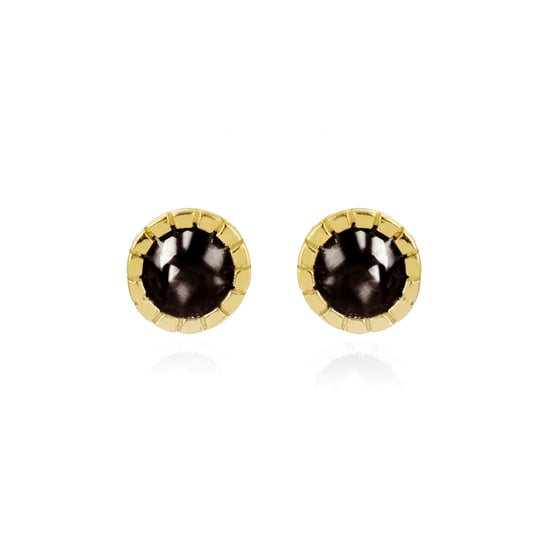 Luxenter naadim earrings in 925 sterling silver and onyx zirconia 18K gold plated finish - Image 1