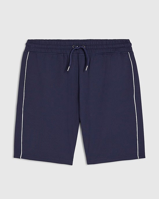 River Island Mens Shorts Navy Slim Fit Textured Tipped Elasticated - Image 6