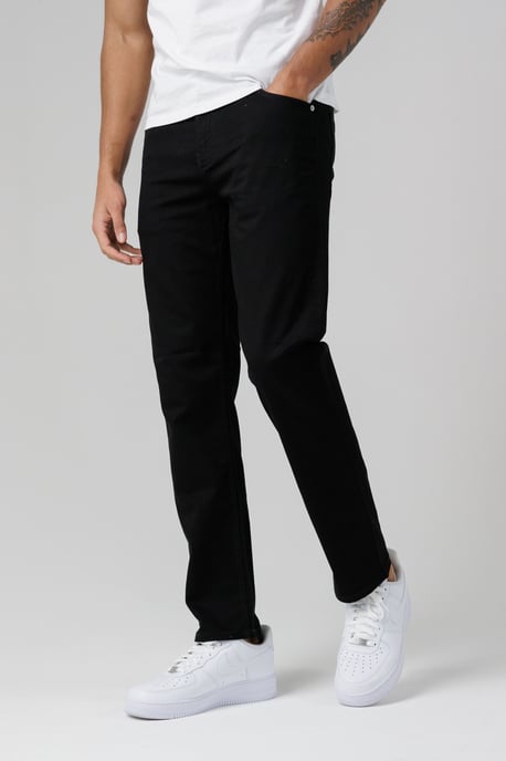 Black Organic Cotton Blend Slim Fit Mid-Rise Denim Jeans - Image 5