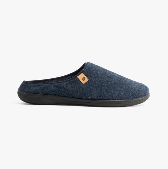 Padders FELIX Mens Slippers Blue Felt - Image 2