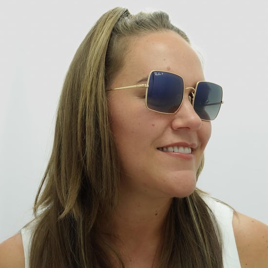 Ray-Ban Square RB1971 914778 gepolijst goud blauw grijs gradiënt gepolariseerde zonnebril - Image 5