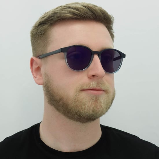 Hugo by Hugo Boss Round Mens Matte Blue Turquoise Blue Mirror Sunglasses - Image 5