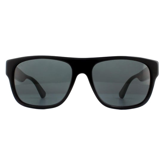 Gucci Rectangle Mens Black Green Red Grey Sunglasses - Image 1