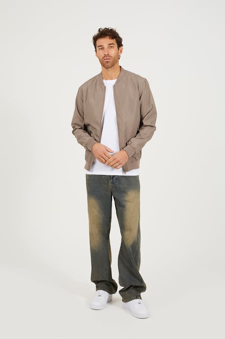 Taupe Bomber Jacket - Image 3