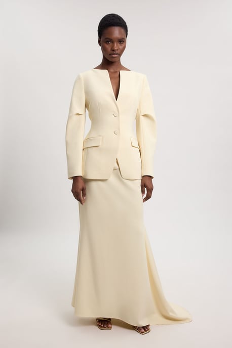 Compact Strech Waterfall Maxi Skirt - Image 1