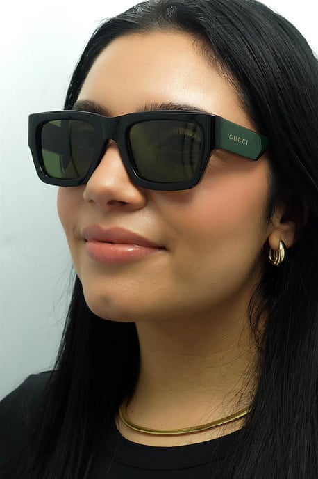 Gucci Square Mens Black with Green and Red Green GG1668S - Image 6