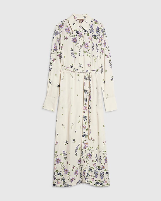 River Island Womens Midi Shirt Dress White Floral Long Sleeve - Image 6