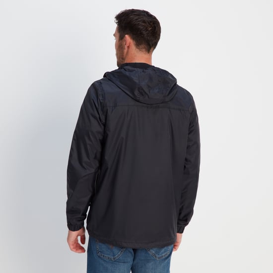 Craven Mens Waterproof Packaway Jacket Black - Image 2