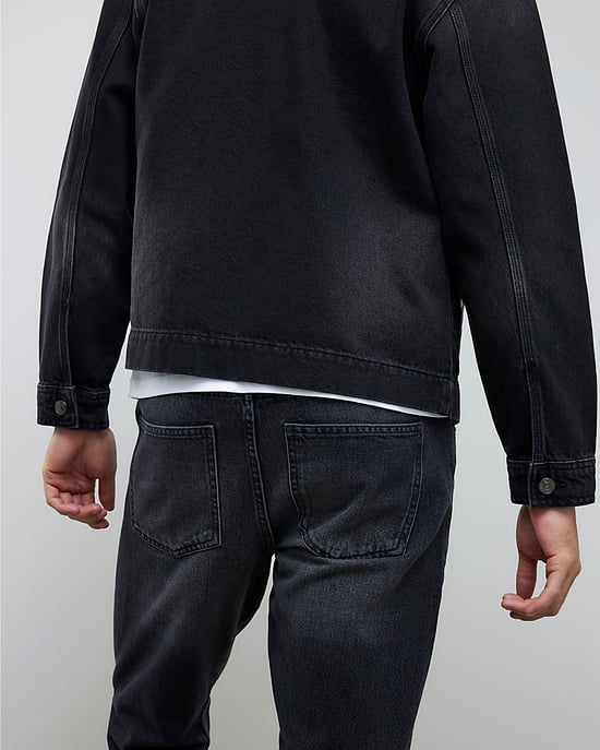 River Island Mens Bootcut Jeans Black Washed Flared Leg - Image 2