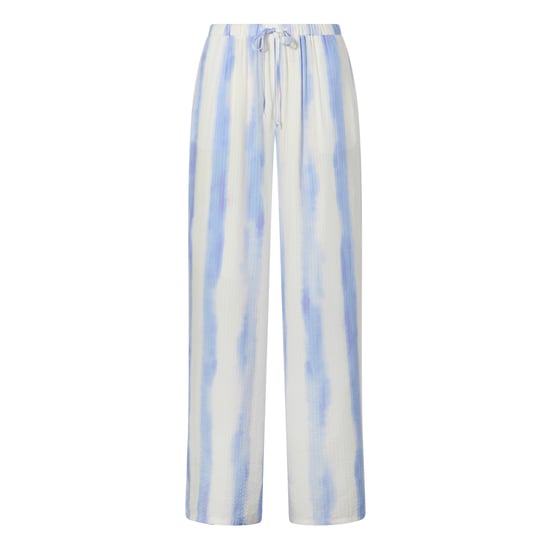 Christina Womens Wide Leg Lightweight Trousers - Blue Hues Print - Image 5