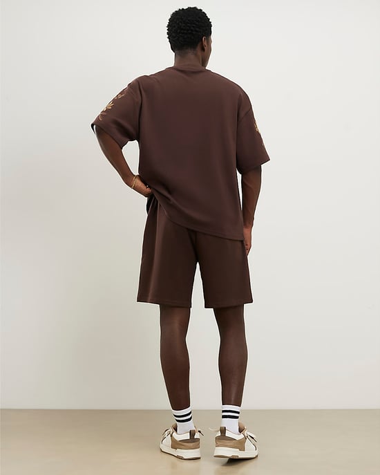 River Island Mens Shorts Brown Regular Fit Floral Drawstring - Image 3