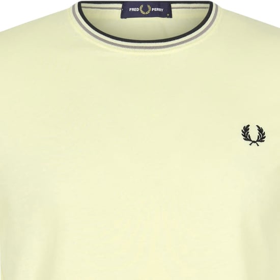 Fred Perry Twin Tipped T-Shirt In Ice Cream Yellow - Image 2