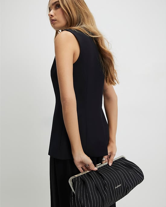 River Island Womens Waistcoat Black Tailored Sleeveless Button - Image 4