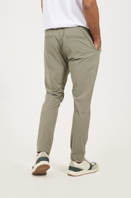 Pale Green Elasticated Waist Chino Style Trousers - Image 2