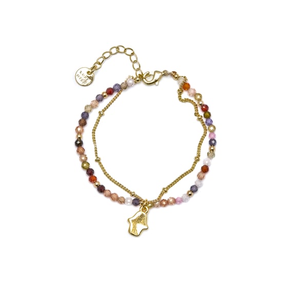 Luxenter Raxsu Raxsu Mångfärgad Kristallarmband i 18 Karat Gult Guld - Image 3