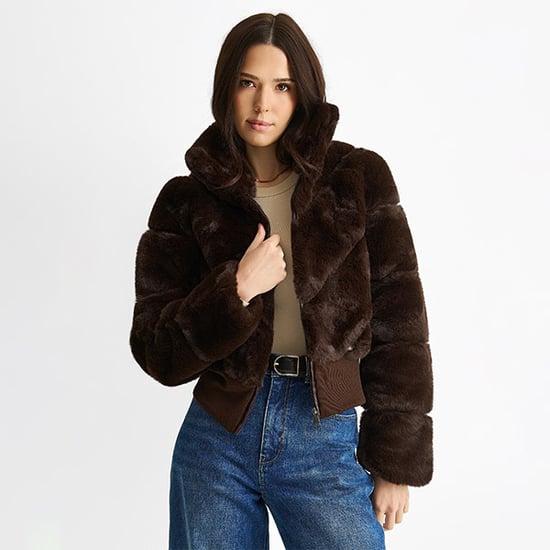 Faux Fur Zip Front Short Jacket - Image 2