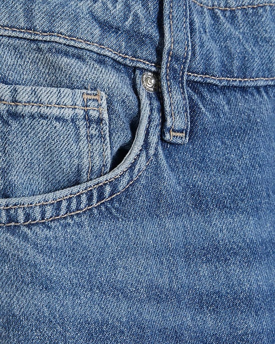 River Island Womens Wide Leg Jeans Blue Elasticated Back - Image 5