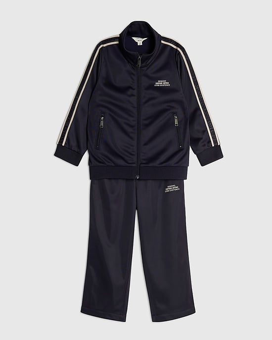 River Island Mini Boys Tracksuit Set Navy Funnel Zipped 2 Piece - Image 5