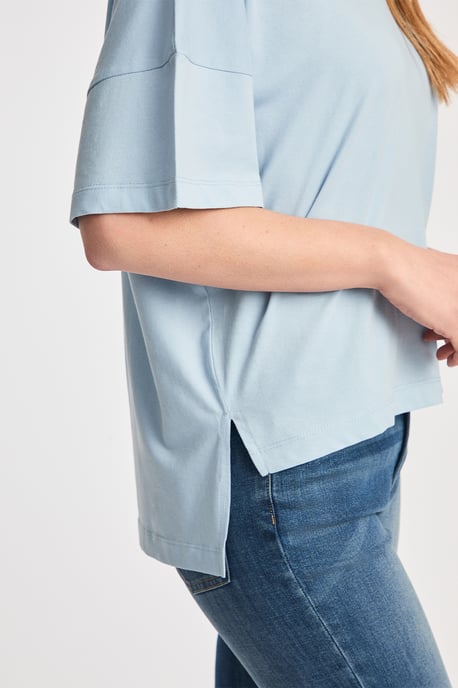 Blue 2 Pack Cotton Crew Neck Boxy Fit Short Sleeve T-Shirts - Image 5