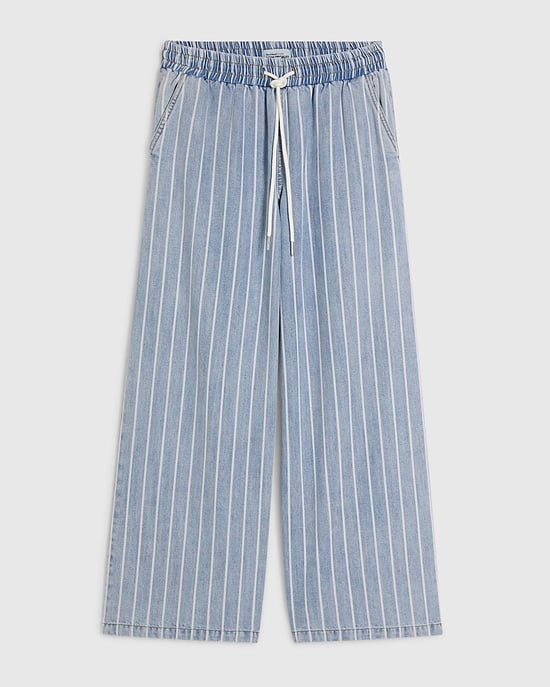River Island Womens Wide Leg Jeans Petite Stripe Pyjama Style - Image 6